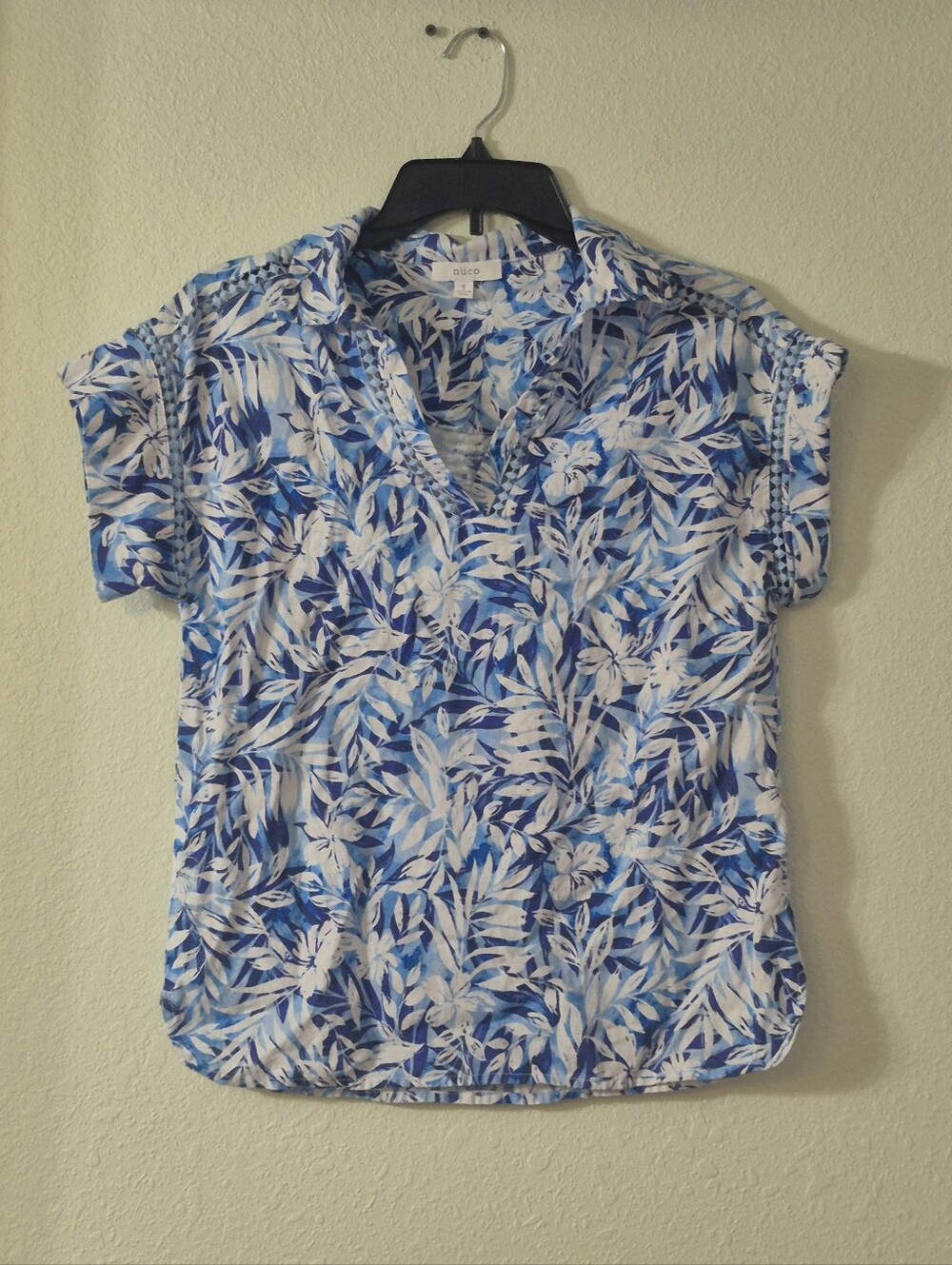 Nuco Blue & White Floral Short Sleeve  Shirt